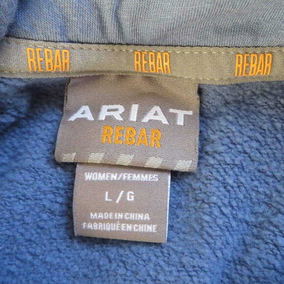 ARIAT Womens Rebar Graphic Hoodie Jacket Size L Blue Pullover - Picture 7 of 12
